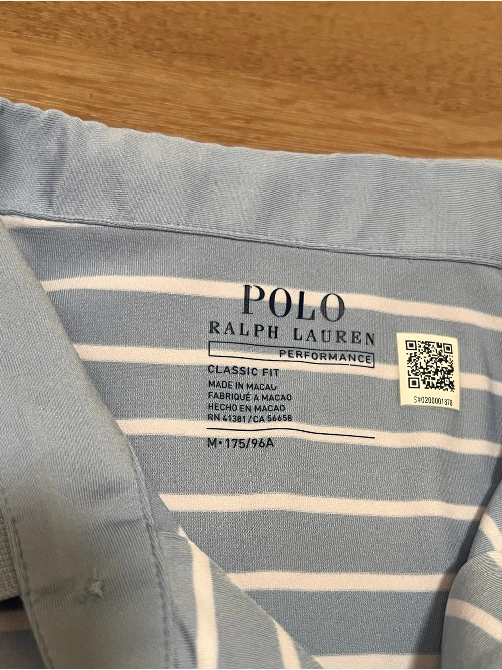 Polo by Ralph Lauren Light Blue and White Striped Polo with Yellow Logo